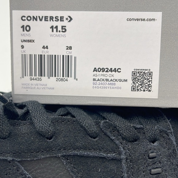 Converse Men's Black Sneakers A09244C
AS-1 PRO OX
BLACK/BLACK/GUM - Picture 16 of 16